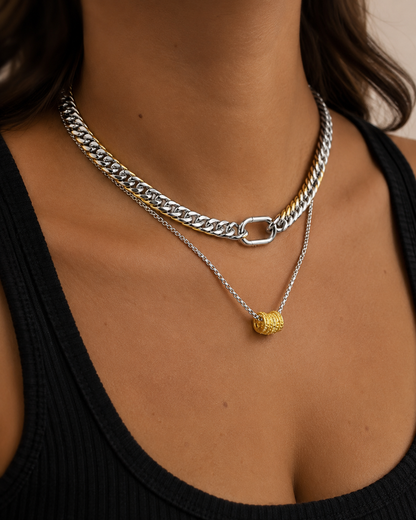 Doree Two-Tone Charm Necklace