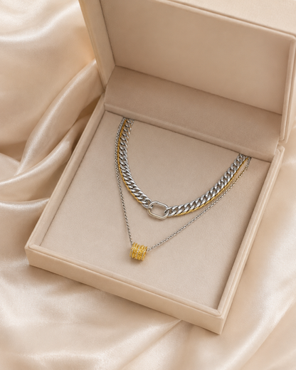 Doree Two-Tone Charm Necklace
