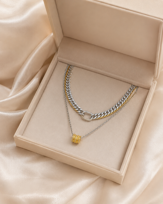 Doree Two-Tone Charm Necklace