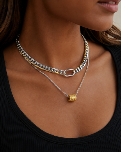 Doree Two-Tone Charm Necklace