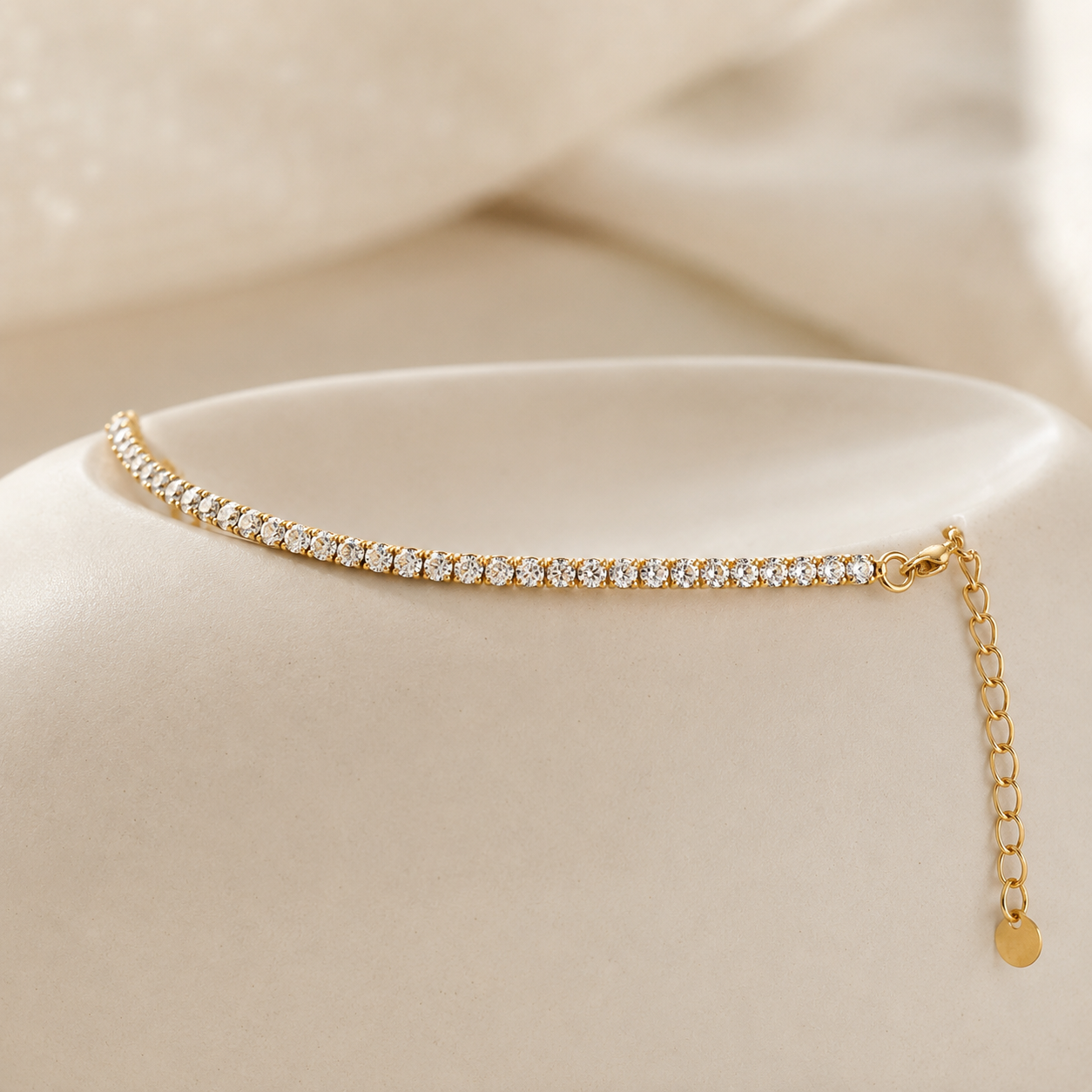 Riviere Crystal Tennis Anklet