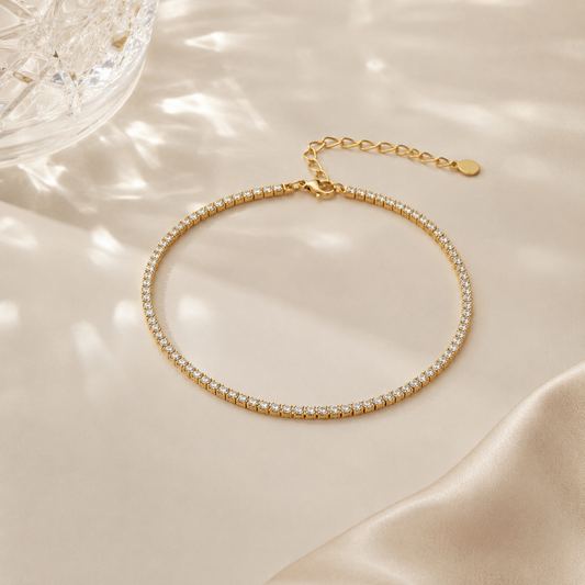Riviere Crystal Tennis Anklet