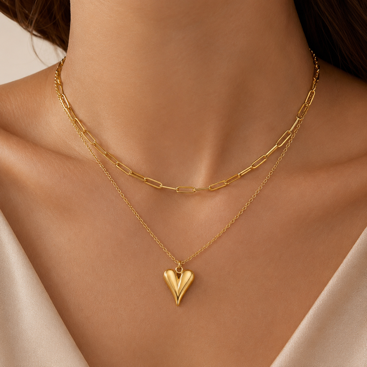 Amélie Layered Heart Necklace