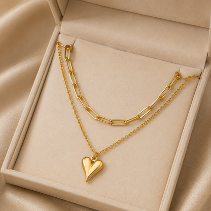Amélie Layered Heart Necklace