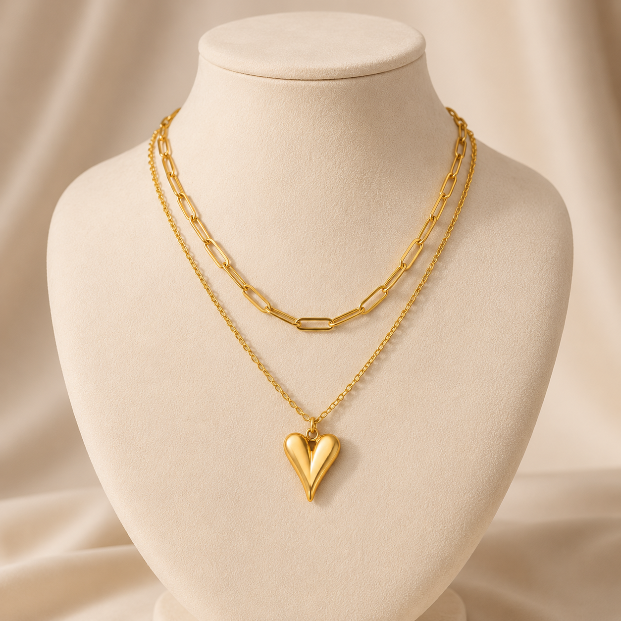Amélie Layered Heart Necklace