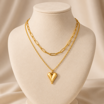 Amélie Layered Heart Necklace