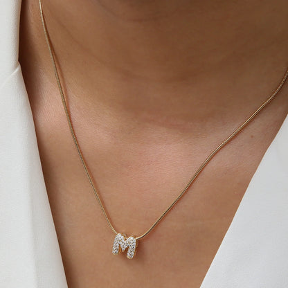 Elle Initial Letter Necklace close up